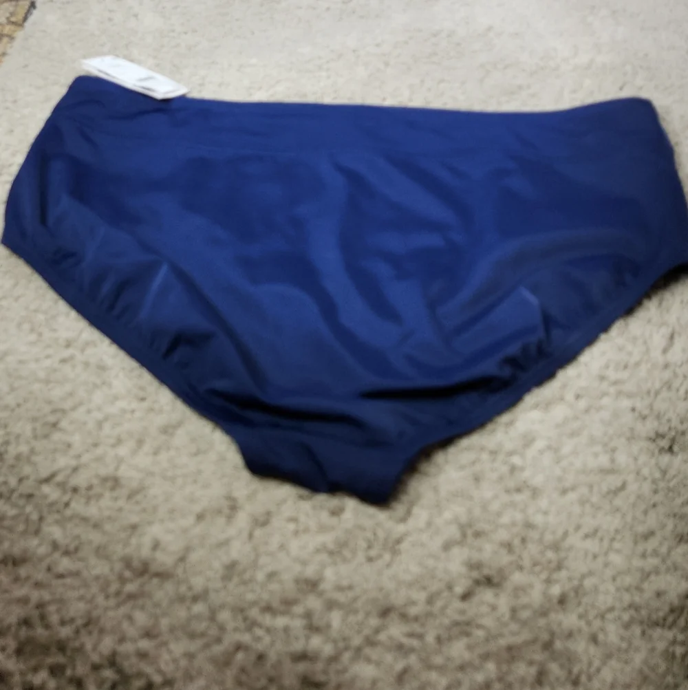 Lands' End Women's Banded Bikini Bottom with Tummy Control - Navy Blue XL